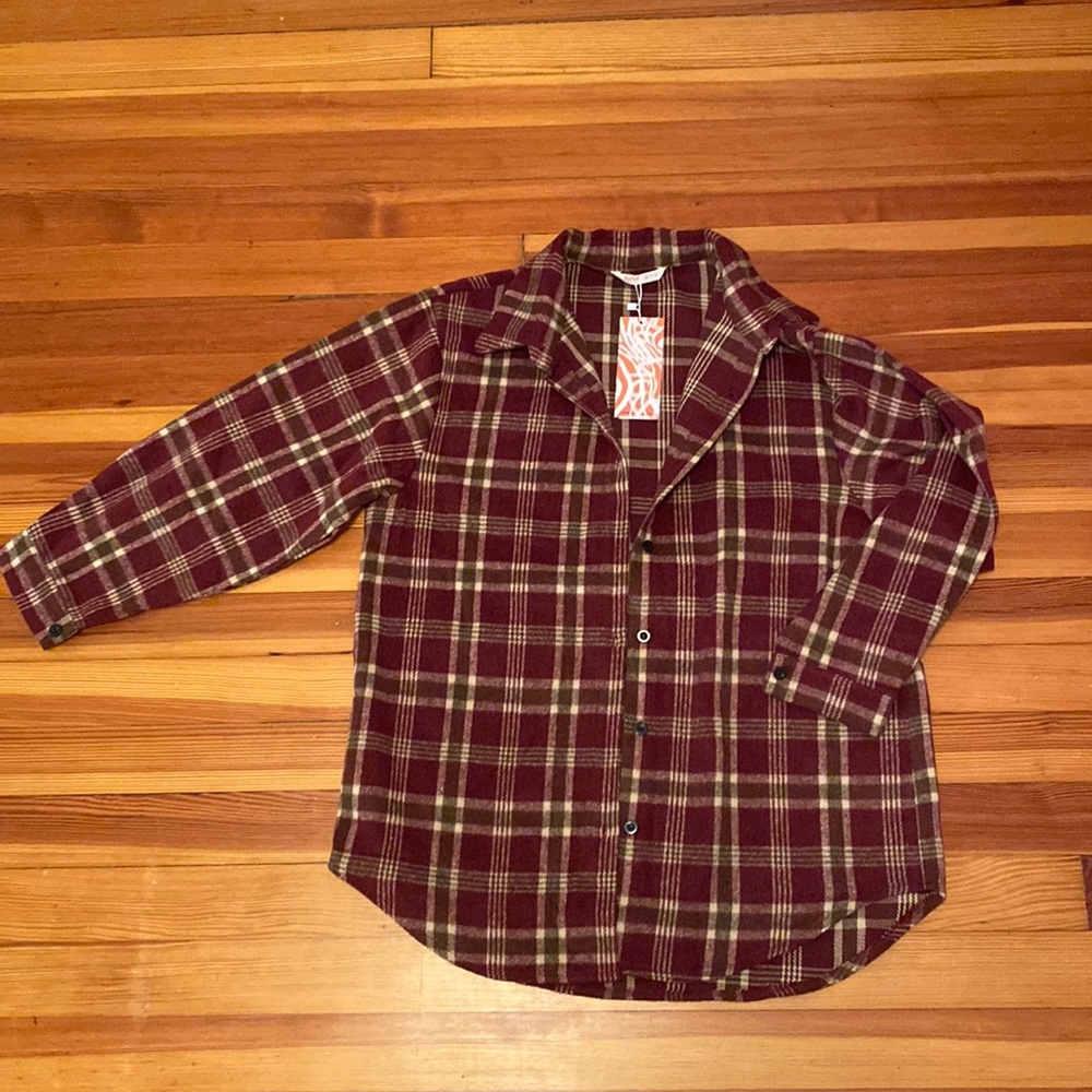 Red Plaid, Oversized Boyfriend Flannel